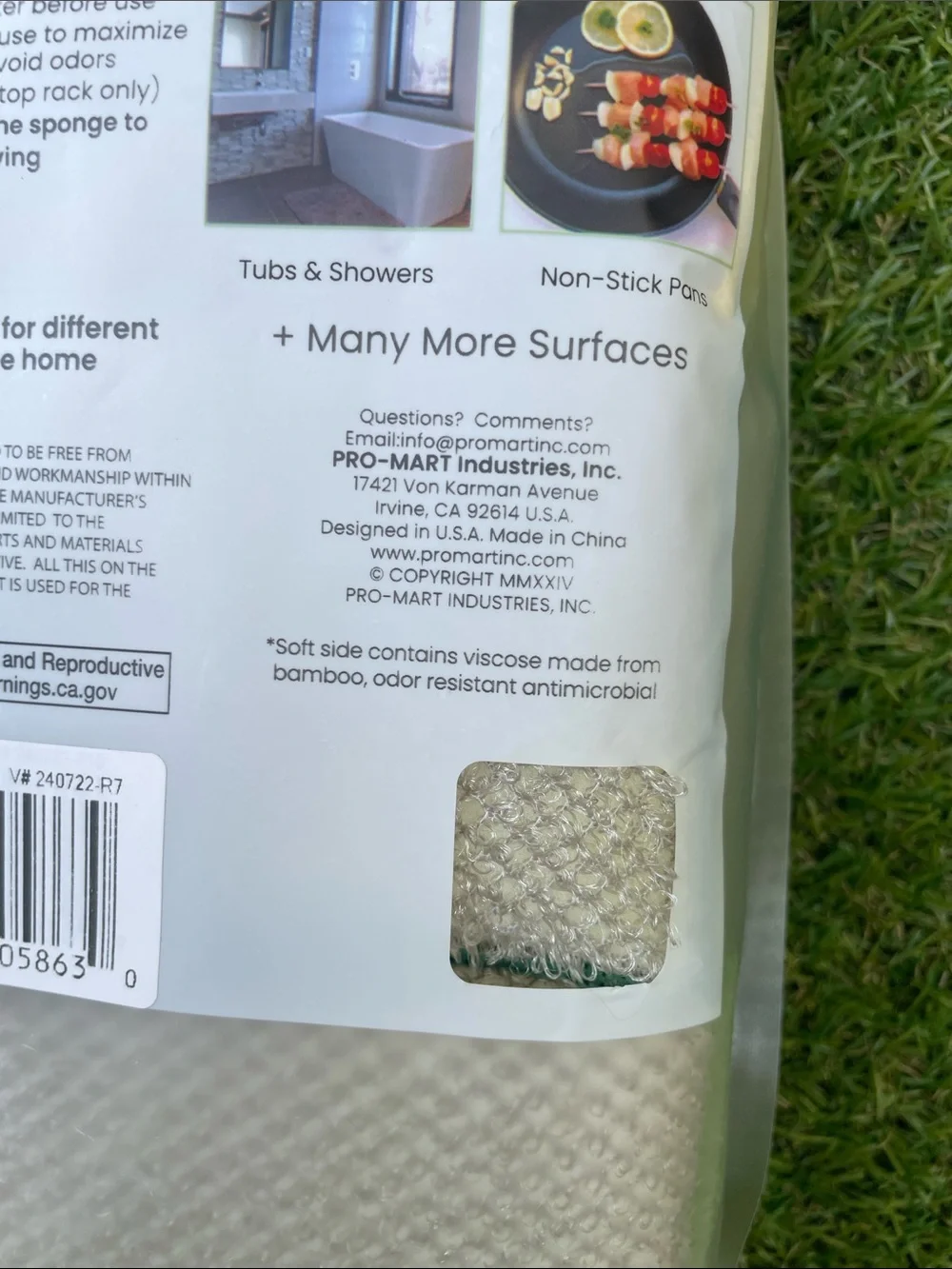 Smart Design Pineapple & Avocado Scrub Sponge Set - White & Yellow